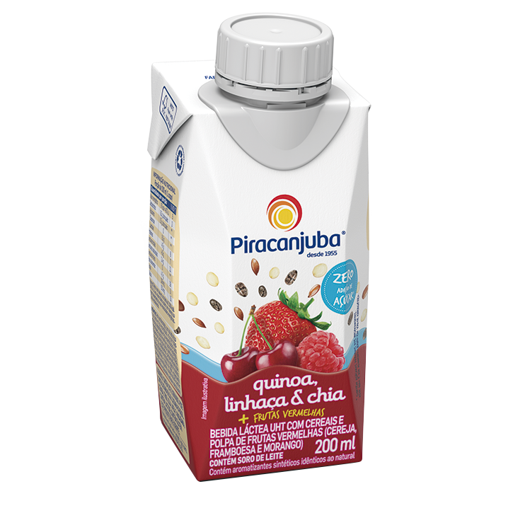 Bebida Láctea com Cereais Sabor Frutas Vermelhas Zero Adição de Açúcar 200 ml